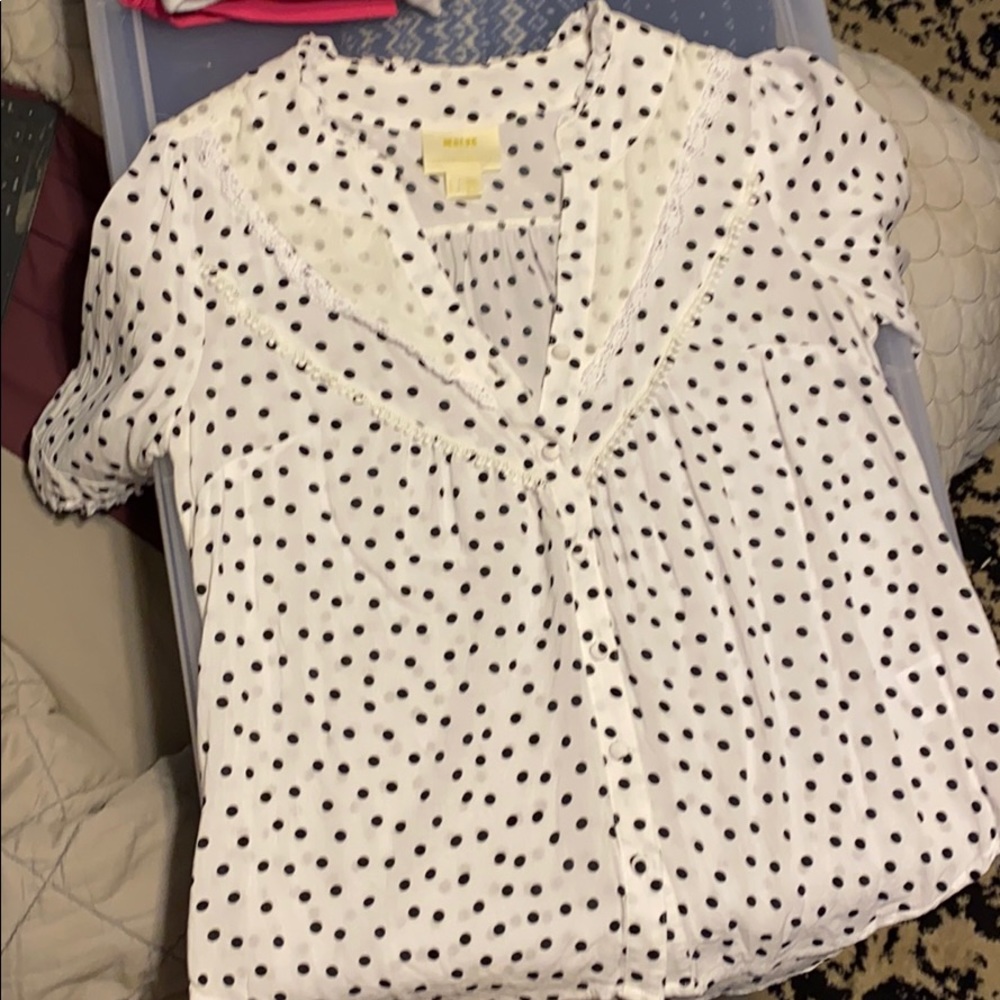 Anthropologie Maeve pokadot blouse size 4